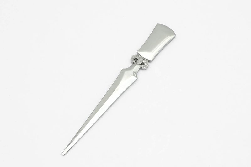 Store-Play Inlay with Mother of Pearl Metal Steel Office Knife Hand Cutter Blade Envelope Letter Opener (Blossom Black) - Image 4